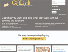 Tablet Screenshot of giftlistit.com